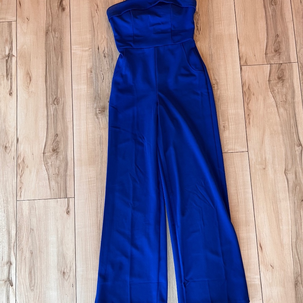 Royal Blue Strapless Jumpsuit